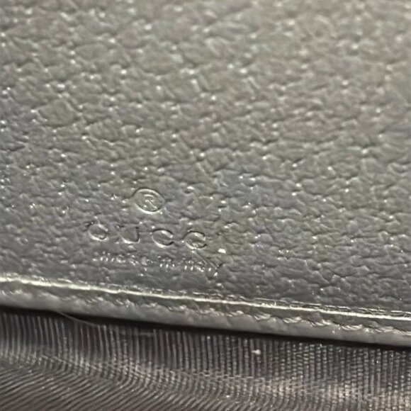 Auth GUCCI Off Dear Zip Around Wallet Gray Black PVC Leather - Picture 5 of 5
